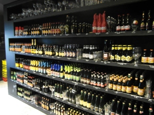 (Some of) The outrageously large beer selection available at the beer wall - In Bruges!